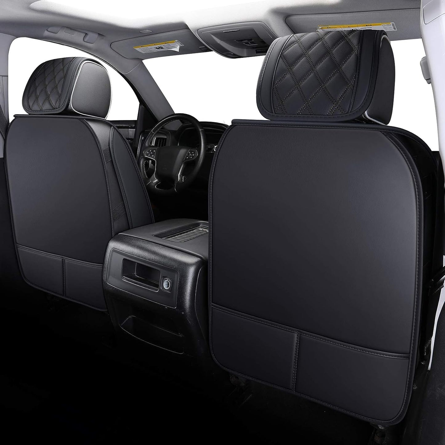 LUCKYMAN CLUB 2007-2024 GMC Sierra Chevy Chevrolet Silverado 1500 2500HD 3500HD Trail Boss Z71 Crew Double Extended Cab Waterproof Leather Truck Pickup Cuchion