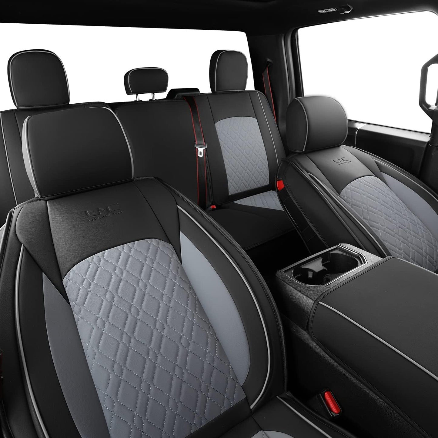 LUCKYMAN CLUB F150 Full Set Seat Covers, Fit 2015-2024 Ford F150 and 2017-2024 F250 F350 F450