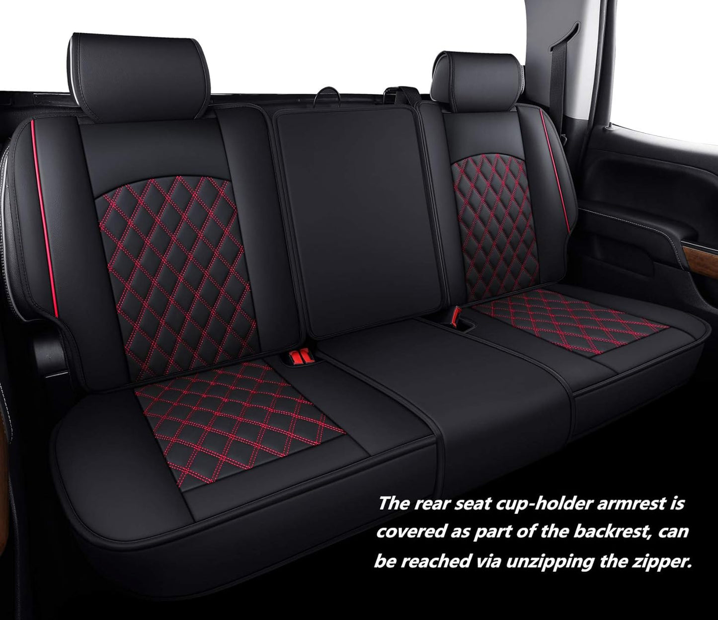 LUCKYMAN CLUB 2007-2024 GMC Sierra Chevy Chevrolet Silverado 1500 2500HD 3500HD Trail Boss Z71 Crew Double Extended Cab Waterproof Leather Truck Pickup Cuchion