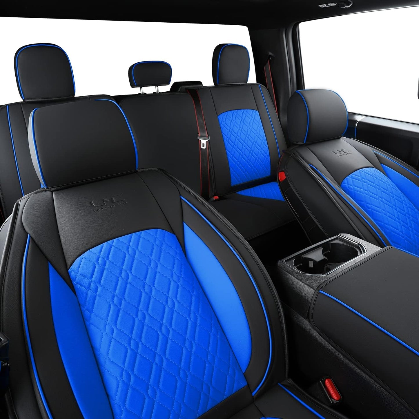LUCKYMAN CLUB F150 Full Set Seat Covers, Fit 2015-2024 Ford F150 and 2017-2024 F250 F350 F450