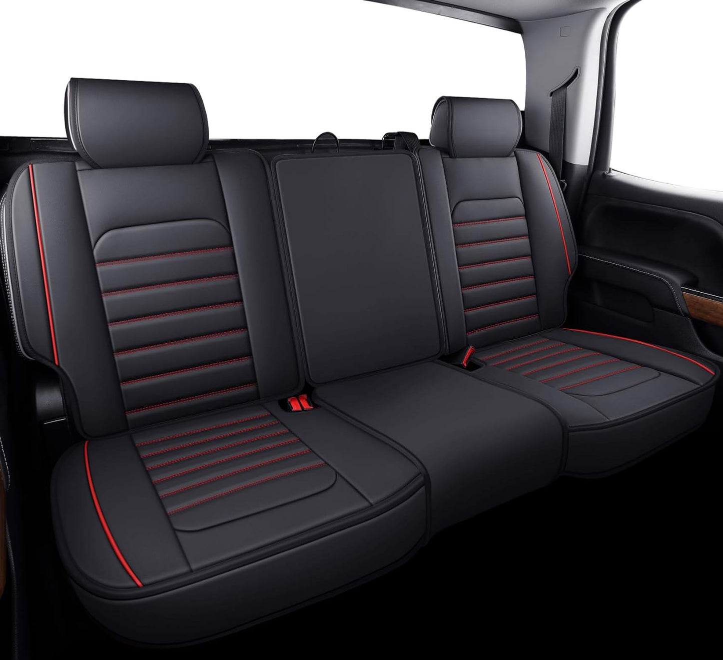 LUCKYMAN CLUB Chevy Chevrolet Silverado GMC Sierra Car Seat Covers Fit 2007-2023 2024 1500/2500/3500HD Truck Waterproof Leather Crew Double Extended Cab Cushion Covers