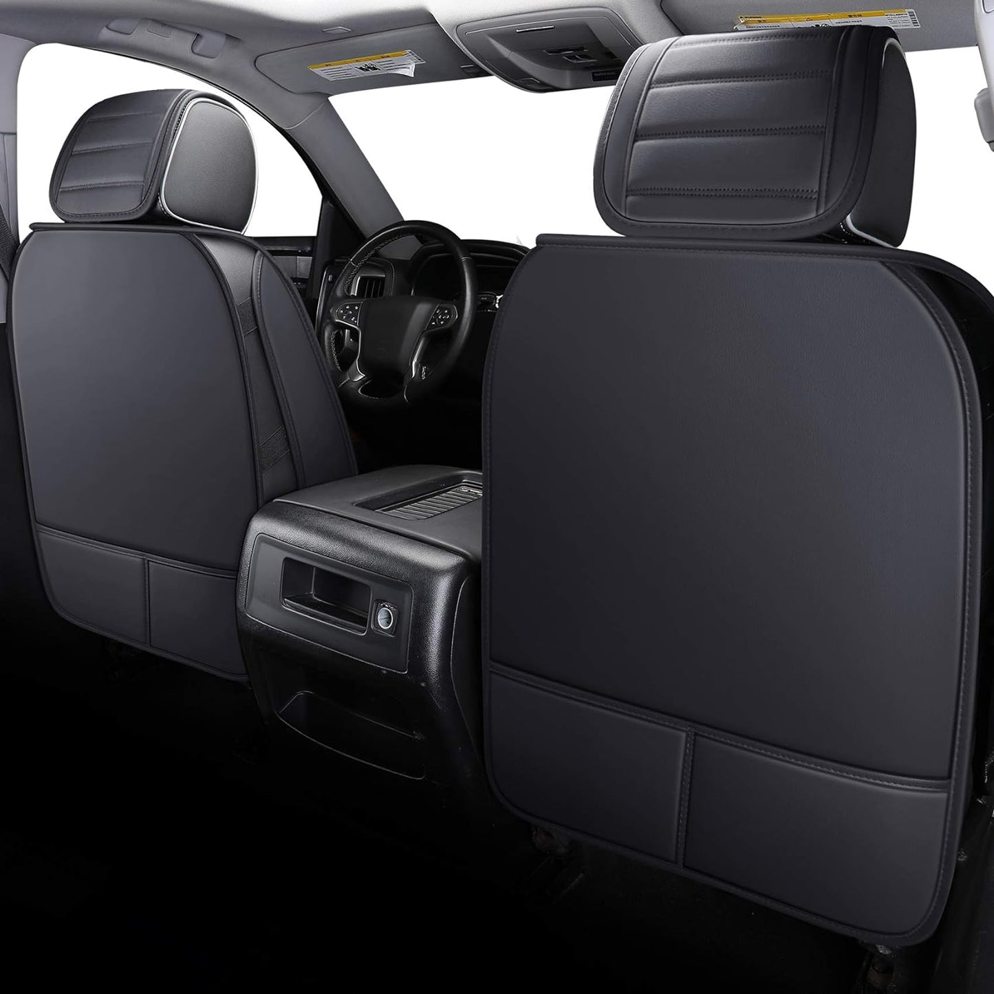 LUCKYMAN CLUB Chevy Chevrolet Silverado GMC Sierra Car Seat Covers Fit 2007-2023 2024 1500/2500/3500HD Truck Waterproof Leather Crew Double Extended Cab Cushion Covers