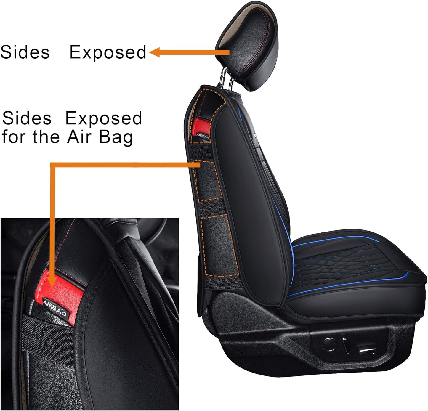 LUCKYMAN CLUB Seat Covers fit for Ford F150 Crew Cab from 2015 to 2024 and fit for F250 F350 F450 Crew Cab from 2017 to 2024 with Faux Leather