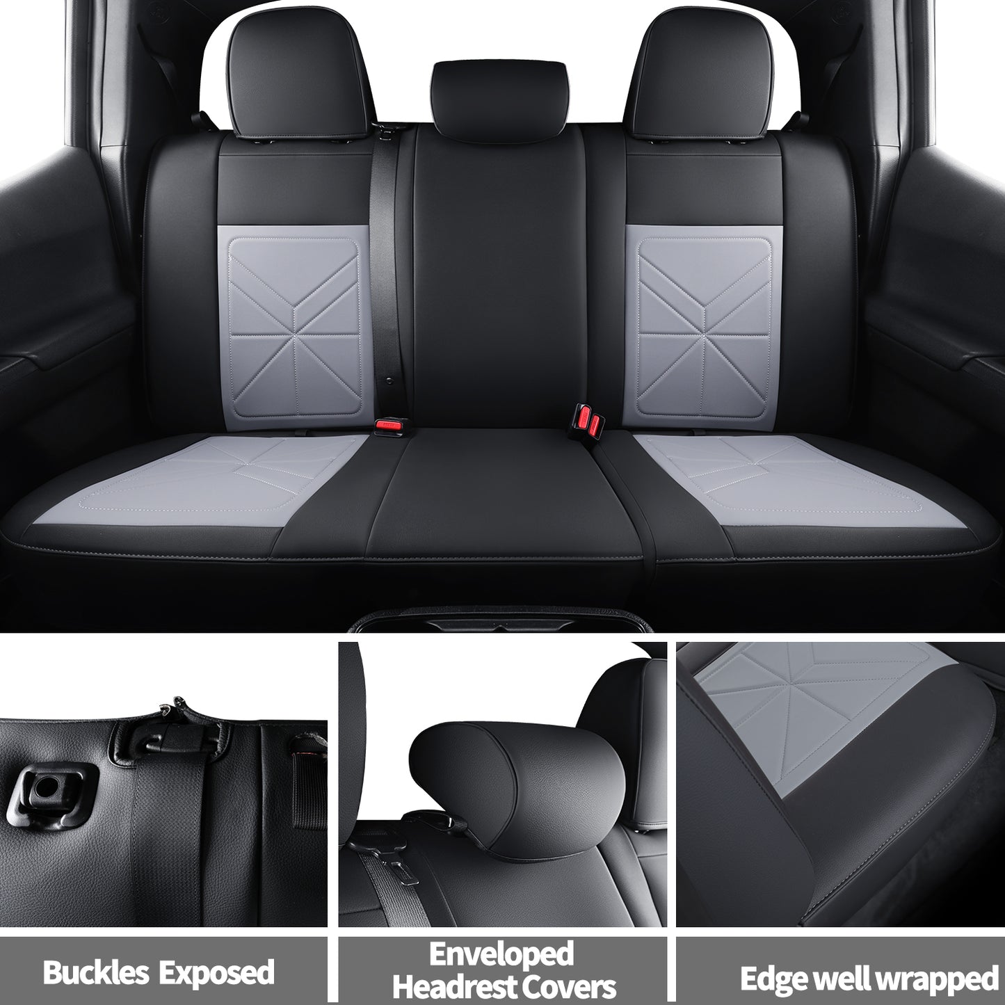 LUCKYMAN CLUB 2005-2023 Tacoma Seat Covers Custom Double Cab,Waterproof leather seat cover, all seasons including trims like SR, SR5, Limited, TRD Off Road, TRD Pro, TRD Sport, etc. comfortable and breathable