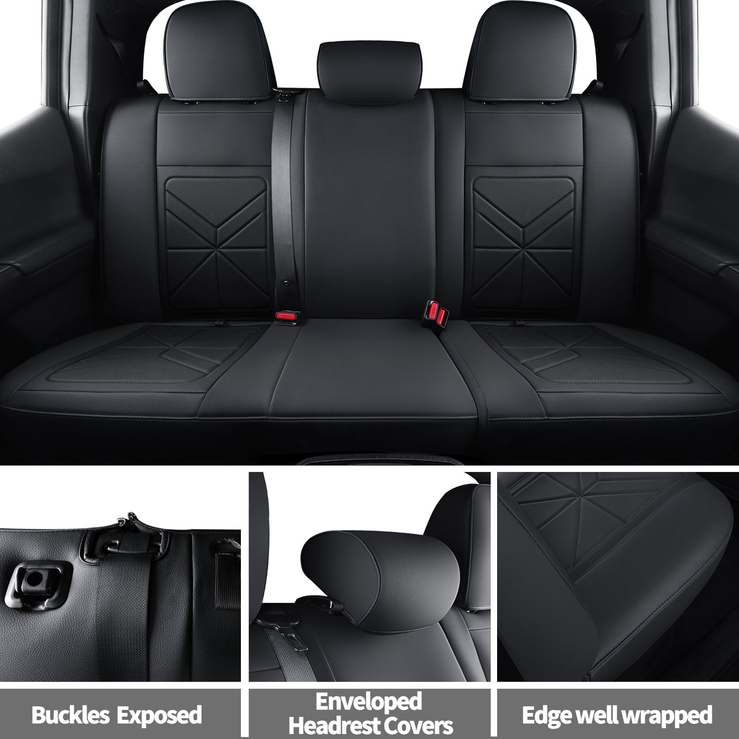 LUCKYMAN CLUB 2005-2023 Tacoma Seat Covers Custom Double Cab,Waterproof leather seat cover, all seasons including trims like SR, SR5, Limited, TRD Off Road, TRD Pro, TRD Sport, etc. comfortable and breathable