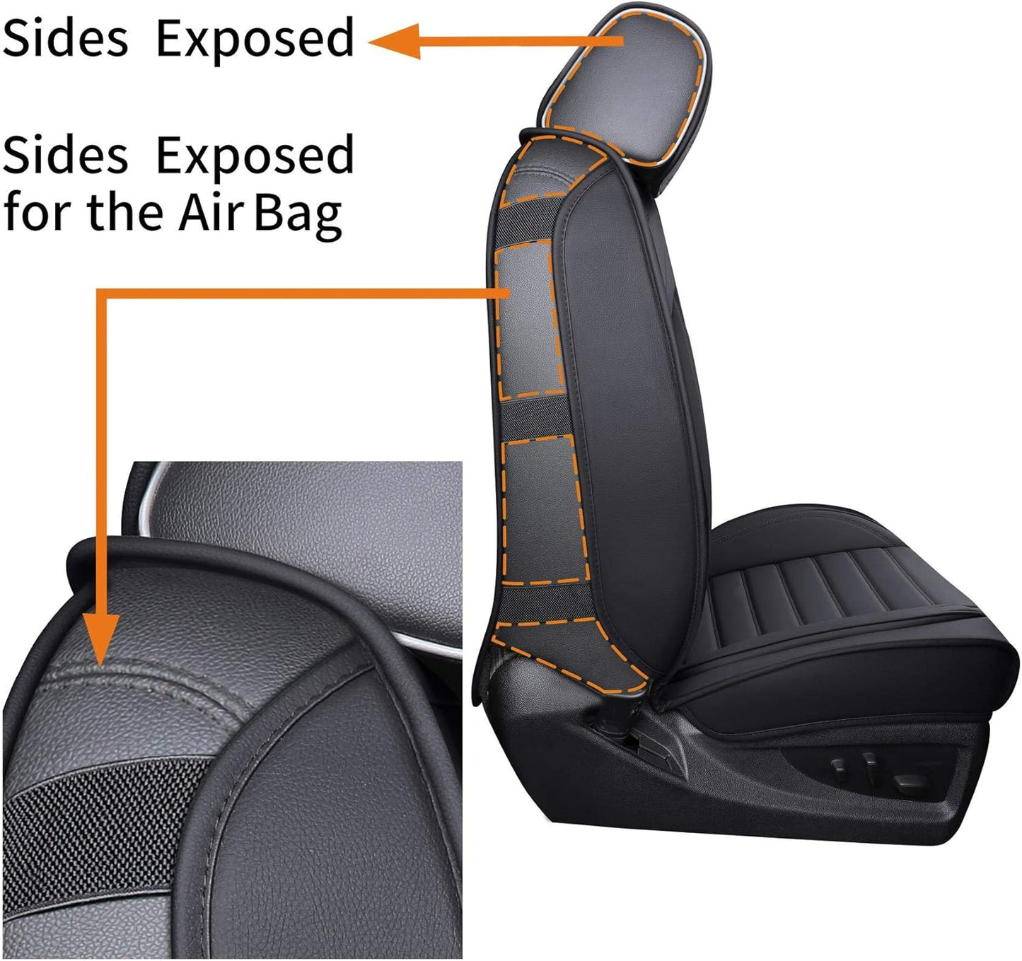 LUCKYMAN CLUB Chevy Chevrolet Silverado GMC Sierra Car Seat Covers Fit 2007-2023 2024 1500/2500/3500HD Truck Waterproof Leather Crew Double Extended Cab Cushion Covers