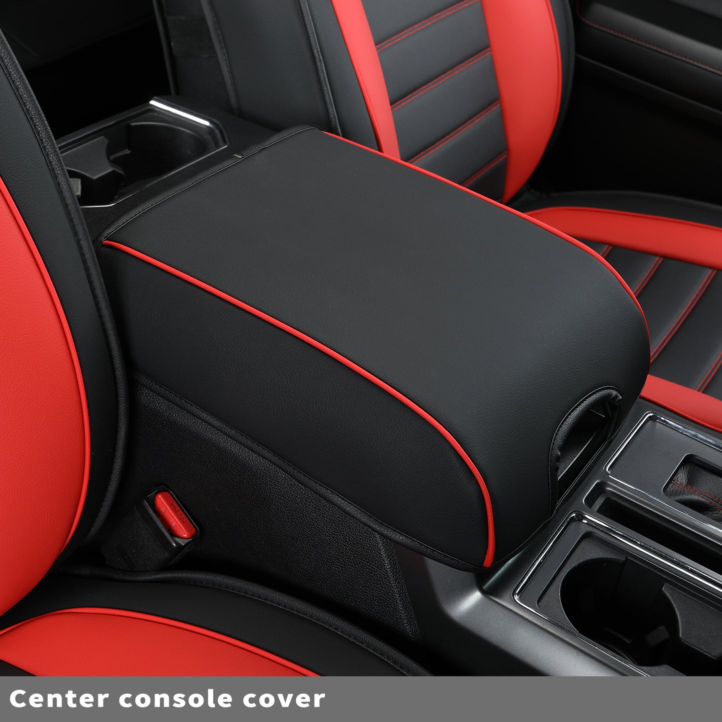 LUCKYMAN CLUB For F150 Faux Leather Seat Covers, For F150 2009-2024 Super Crew Super Cab Regular Cab 2017-2023 For F250 F350 F450 Super Duty Crew Cab