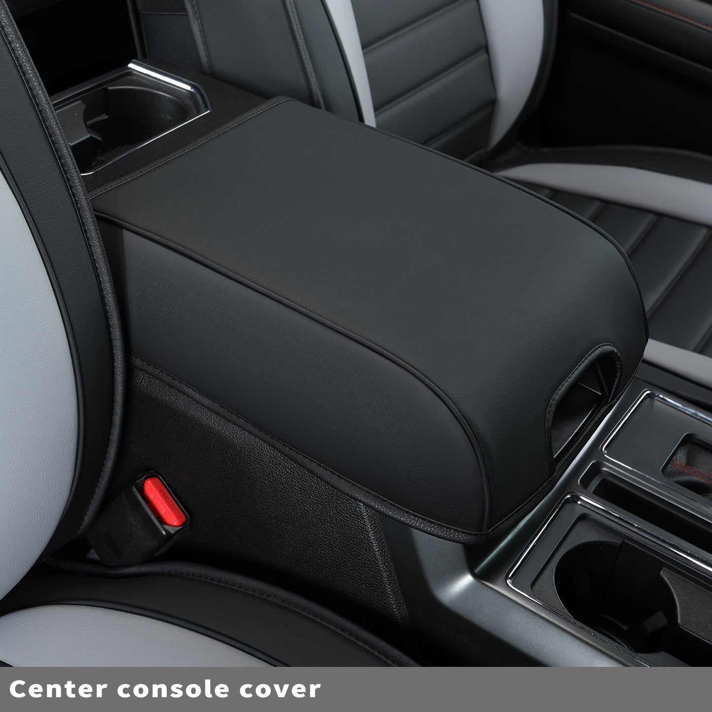 LUCKYMAN CLUB For F150 Faux Leather Seat Covers, For F150 2009-2024 Super Crew Super Cab Regular Cab 2017-2023 For F250 F350 F450 Super Duty Crew Cab