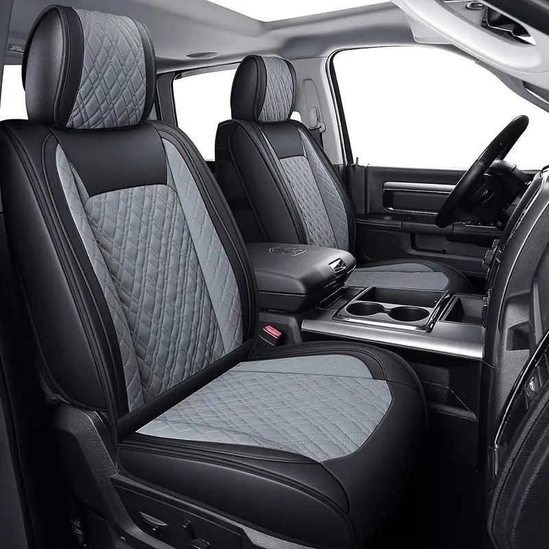 LUCKYMAN CLUB Dodge Ram Trucks Seat Covers Compatible with 2009-2024 1500 2010-2024 2500 3500 Crew Double Mega Quad Cab Tradesman Classic Laramie Bighorn Longhorn Full Set Black Red