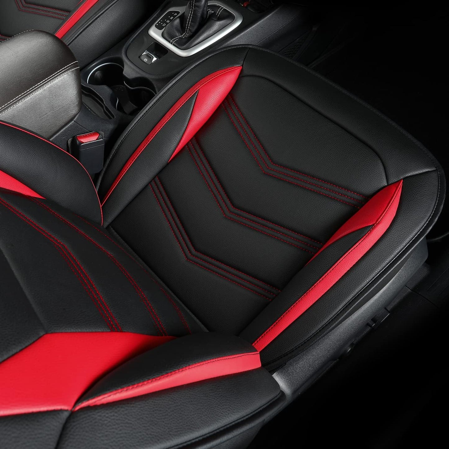 LUCKYMAN CLUB Jeep Cherokee Custom Seat Covers Fit 2014 2015 2016 2017 2018 2019 2020 2021 2022 2023 2024 years Cushions with Waterproof Faux Leather Car Accessories
