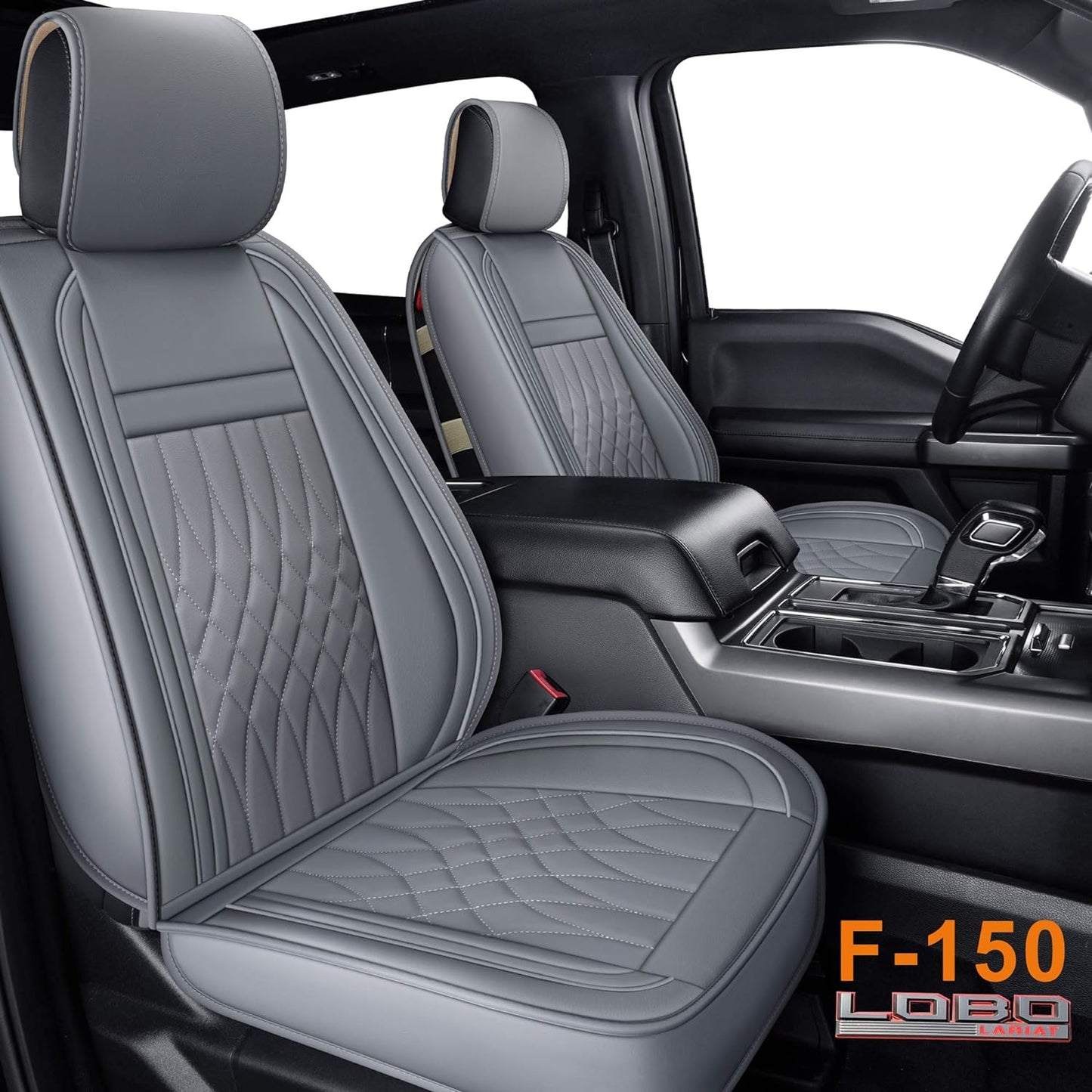 LUCKYMAN CLUB Seat Covers fit for Ford F150 Crew Cab from 2015 to 2024 and fit for F250 F350 F450 Crew Cab from 2017 to 2024 with Faux Leather