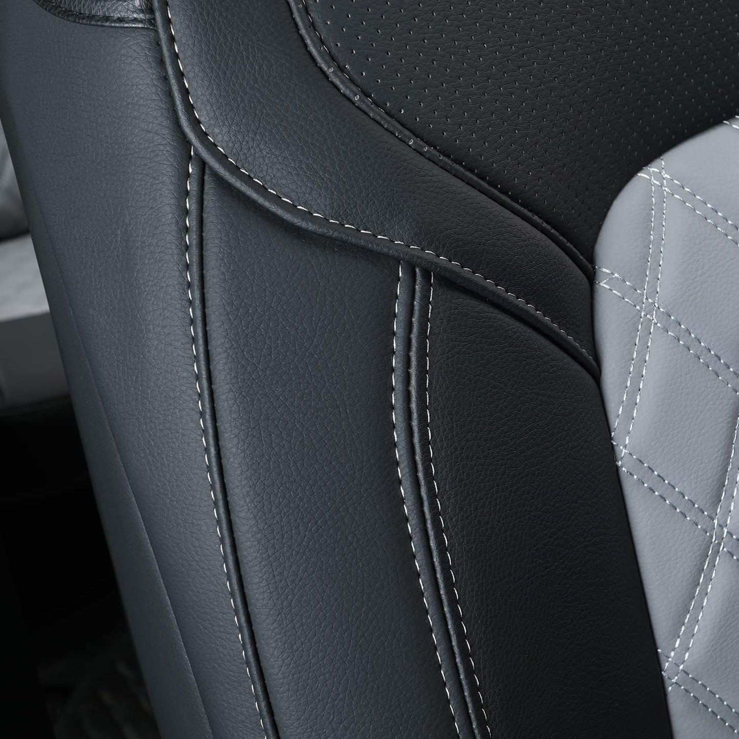 LUCKYMANCLUB Ram 1500Seat Covers,2011-2024,1500/2500/3500Crew Cab Waterproof Seat Covers FullSet, Custom Fit Ram Bighorn Laramie Limited Rebel Longhorn Pickup with 4/6 Split Rear Seat