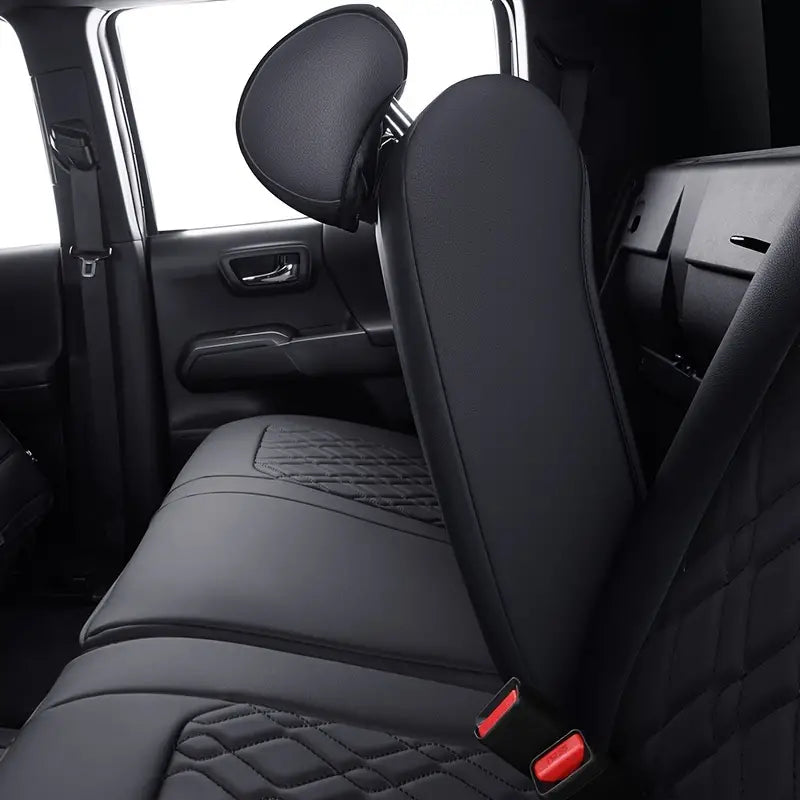 LUCKYMAN CLUB Tacoma Seat Covers, Fit for 2005-2023 Tacoma Crew Cab SR SR5 TRD Sport TRD Off-Road PreRunner with Water Proof Faux Leather