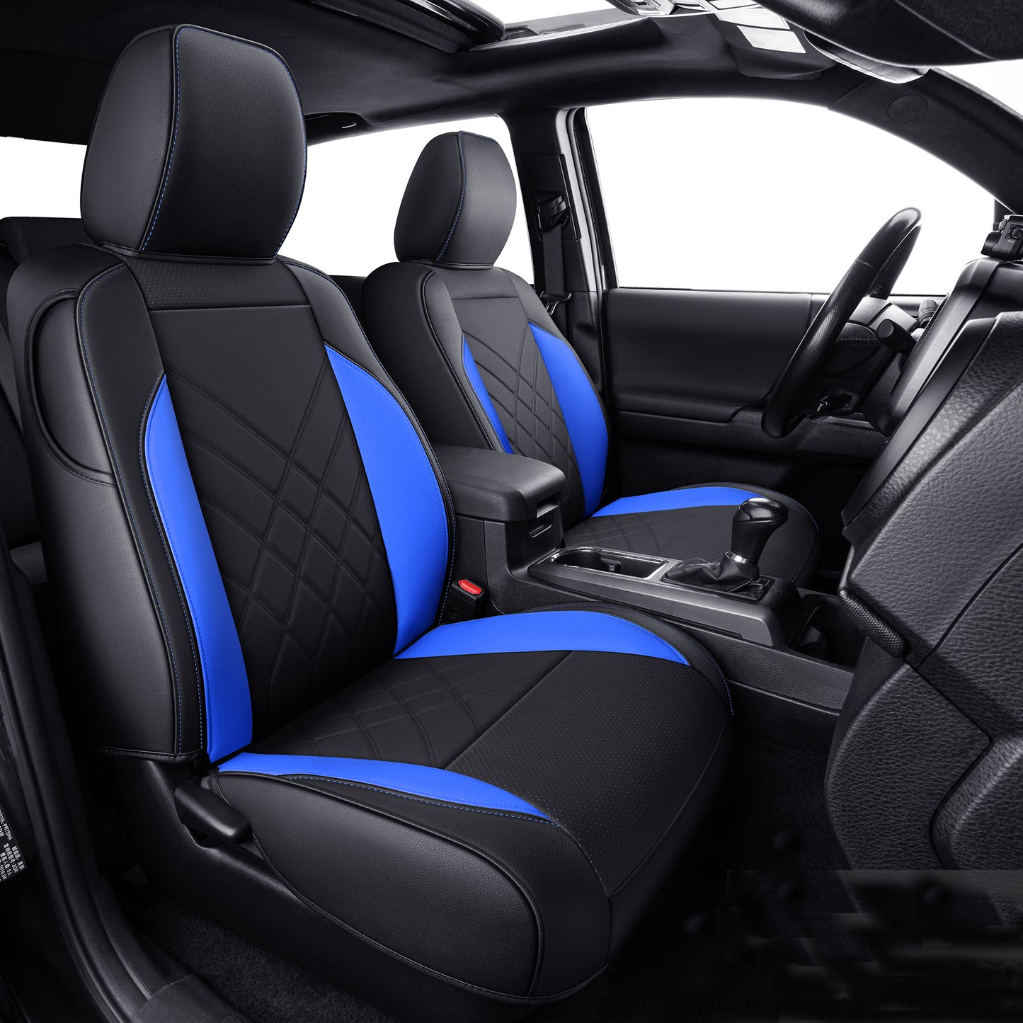 LUCKYMAN CLUB Tacoma Full Seat Covers, suitable for Tacoma 2016-2023 Seat covers for five persons double cab, artificial leather, four seasons available, breathable and comfortable