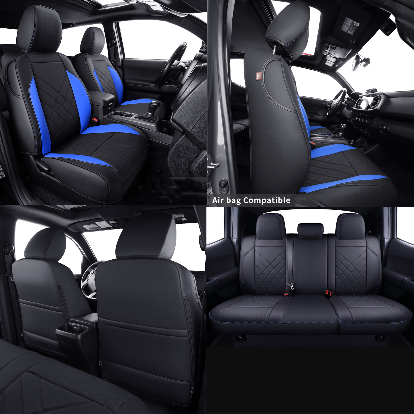 LUCKYMAN CLUB Tacoma Full Seat Covers, suitable for Tacoma 2016-2023 Seat covers for five persons double cab, artificial leather, four seasons available, breathable and comfortable