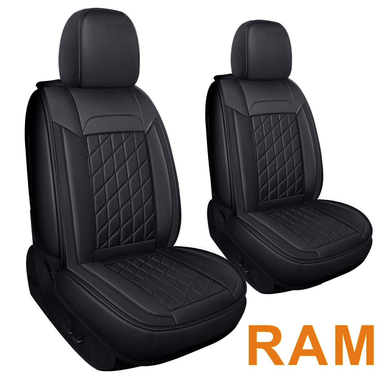 LUCKYMAN CLUB Ram 1500 Seat Covers Front and Back, Also Fit for Minority of The 2006-2020 Ram 2500 3500 Crew Cab& Quad Cab Pickup, with Faux Leather
