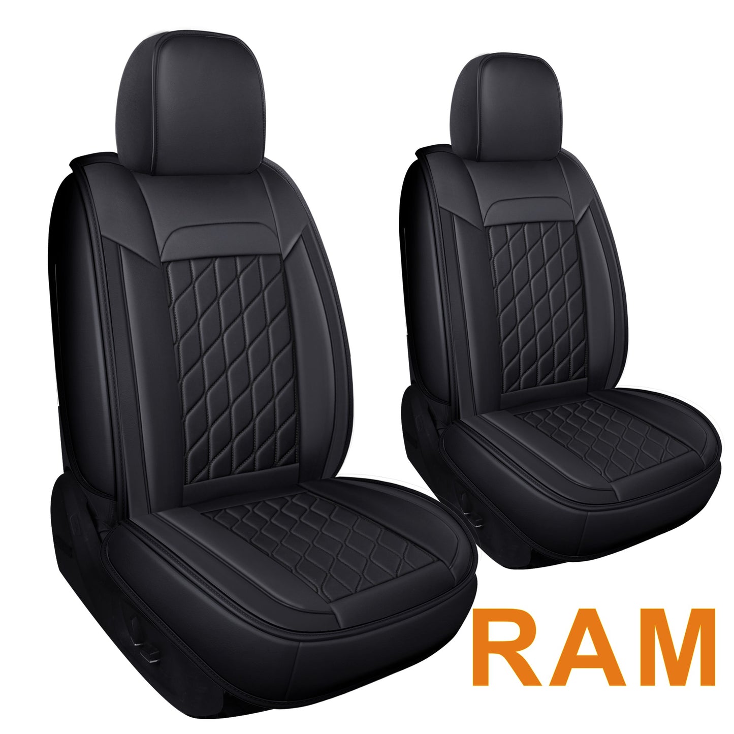 LUCKYMAN CLUB Ram 1500 Seat Covers Front and Back, Also Fit for Minority of The 2006-2020 Ram 2500 3500 Crew Cab& Quad Cab Pickup, with Faux Leather