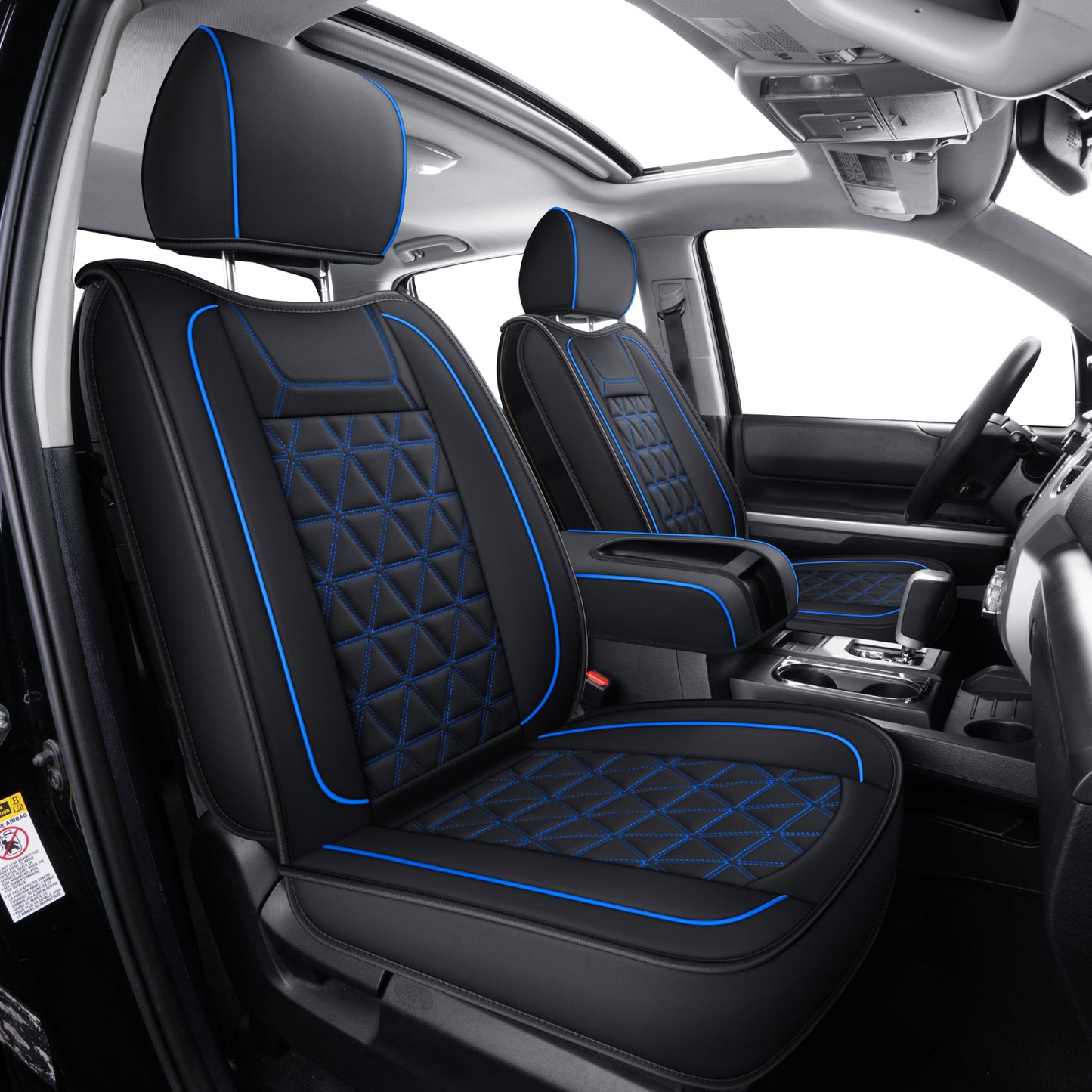LUCKYMAN CLUB Tundra Seat Covers, Fit 2014-2021 Tundra Full Set Crew/CrewMax Cab, with Waterproof Faux Leather