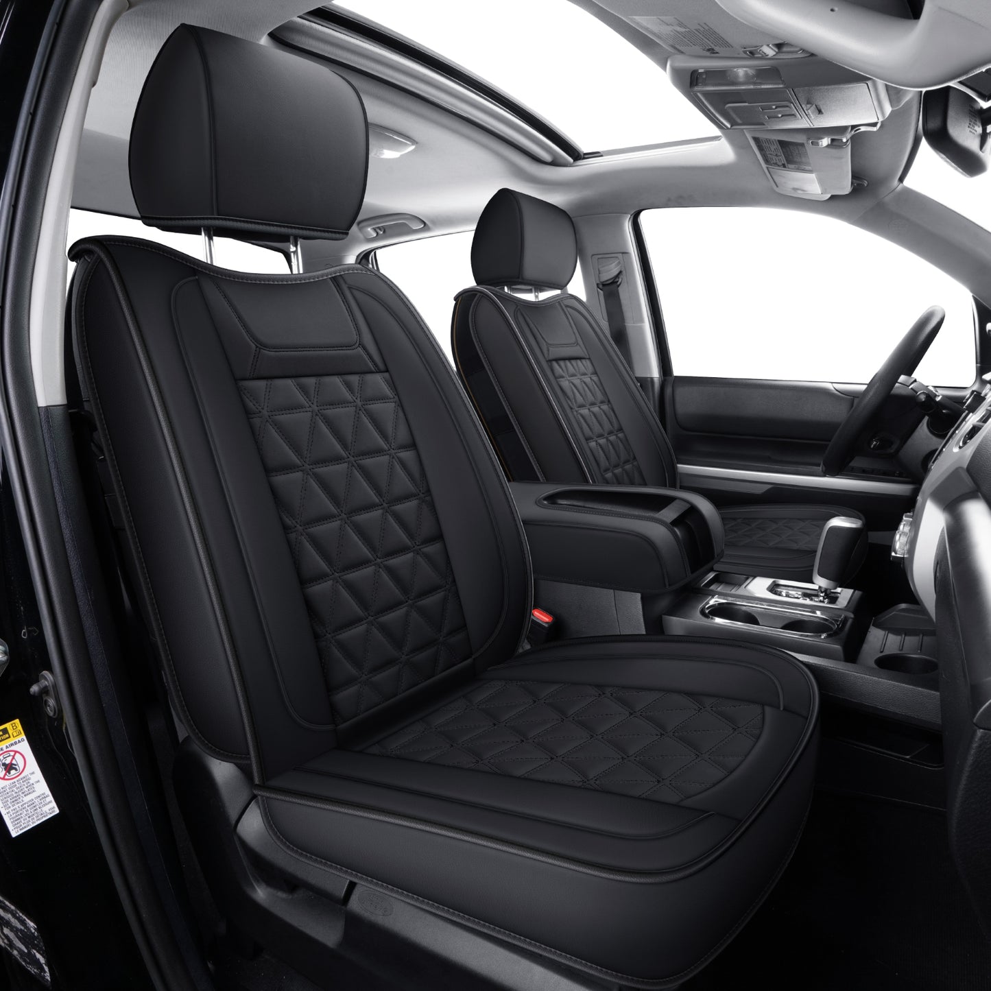LUCKYMAN CLUB Tundra Seat Covers, Fit 2014-2021 Tundra Full Set Crew/CrewMax Cab, with Waterproof Faux Leather