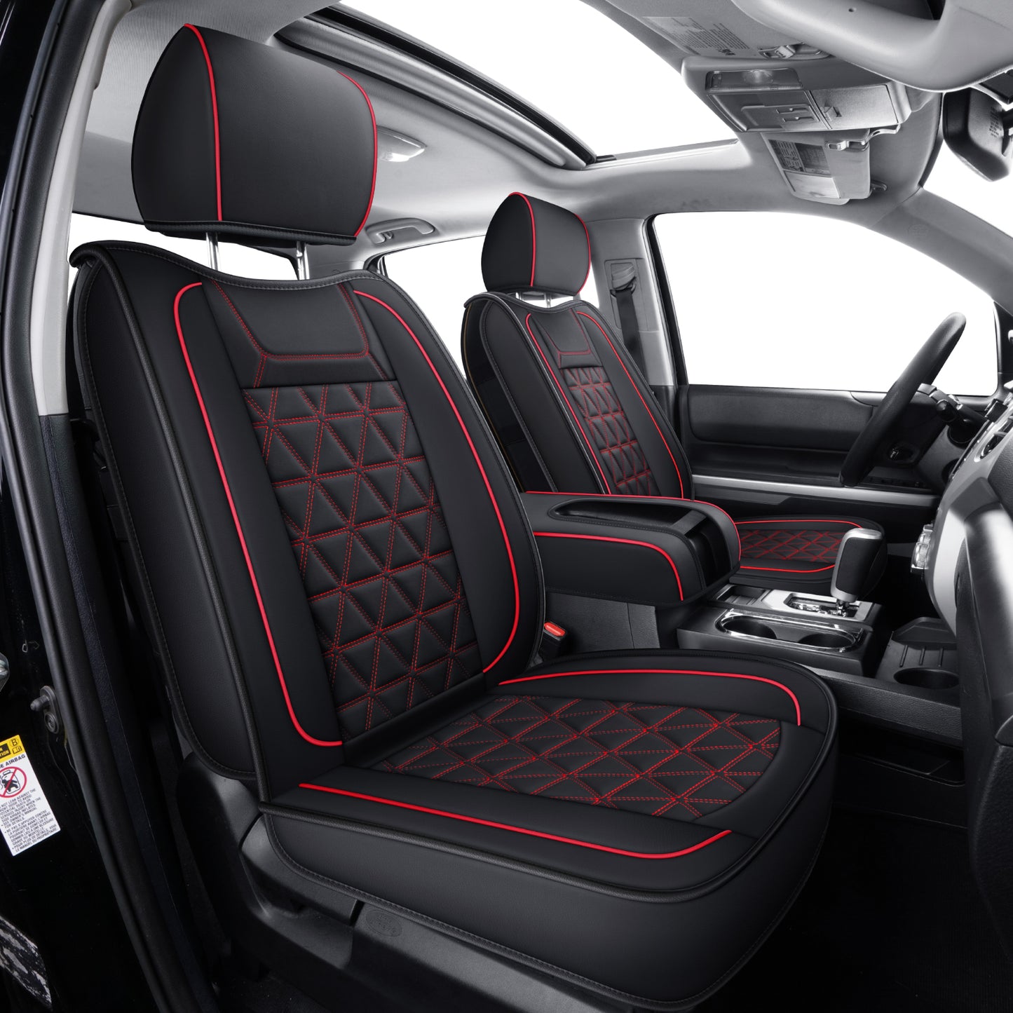 LUCKYMAN CLUB Tundra Seat Covers, Fit 2014-2021 Tundra Full Set Crew/CrewMax Cab, with Waterproof Faux Leather