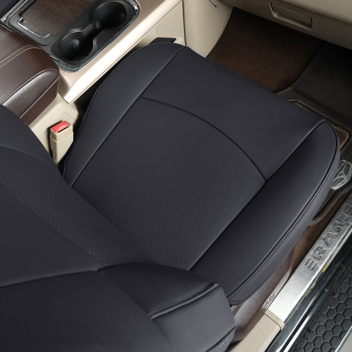 LUCKYMAN CLUB Ram 1500 2011-2019 2020 2021 2022 2023 2024 Crew Cab Waterproof Seat Covers FullSet, Custom Fit Ram Bighorn Laramie Limited Rebel Longhorn Pickup with 4/6 Split Rear Seat