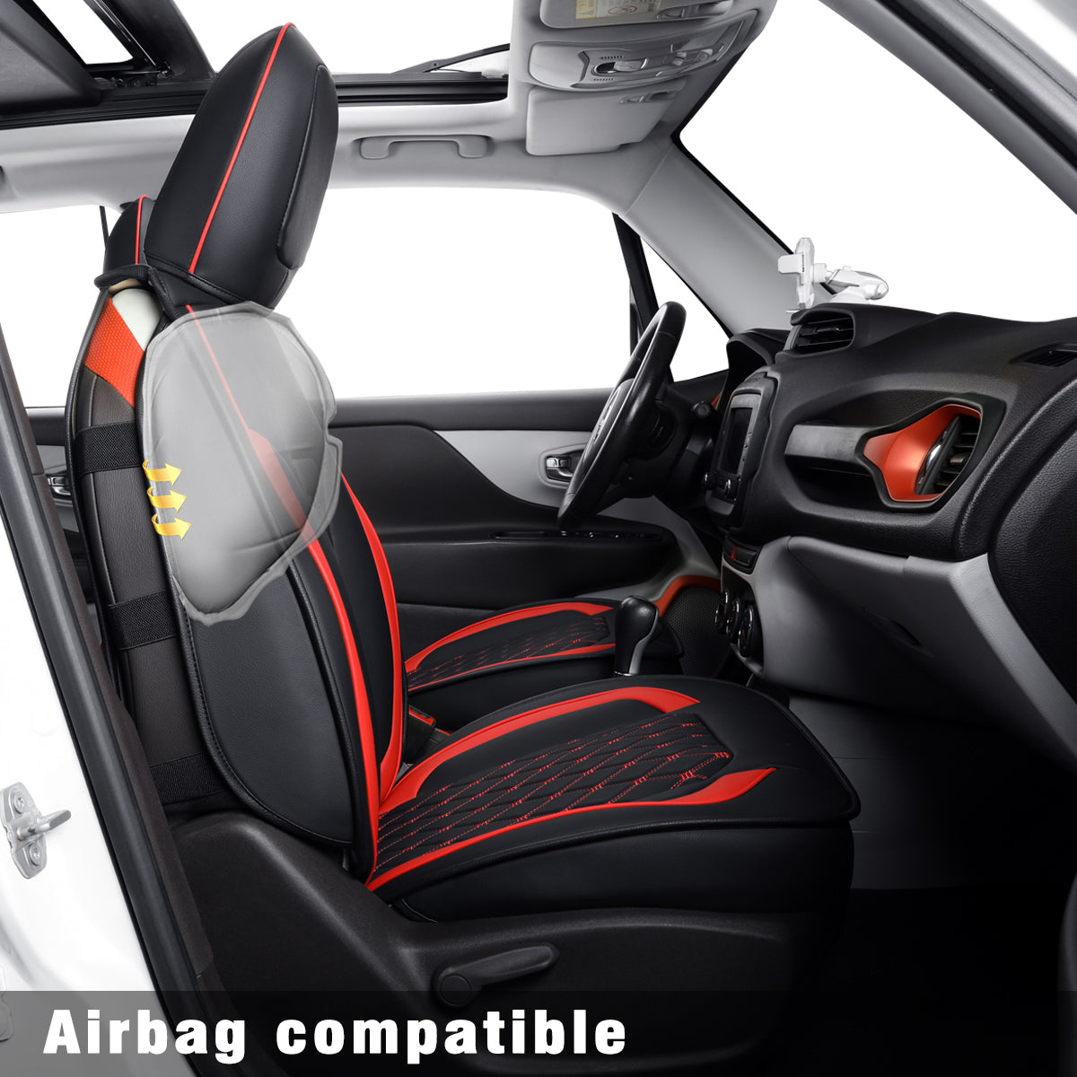 LUCKYMAN CLUB Jeep Cherokee Seat Covers fit for 2014-2023 Jeep Cherokee with Faux Leather All seasons are good Resist claw marks seat covers