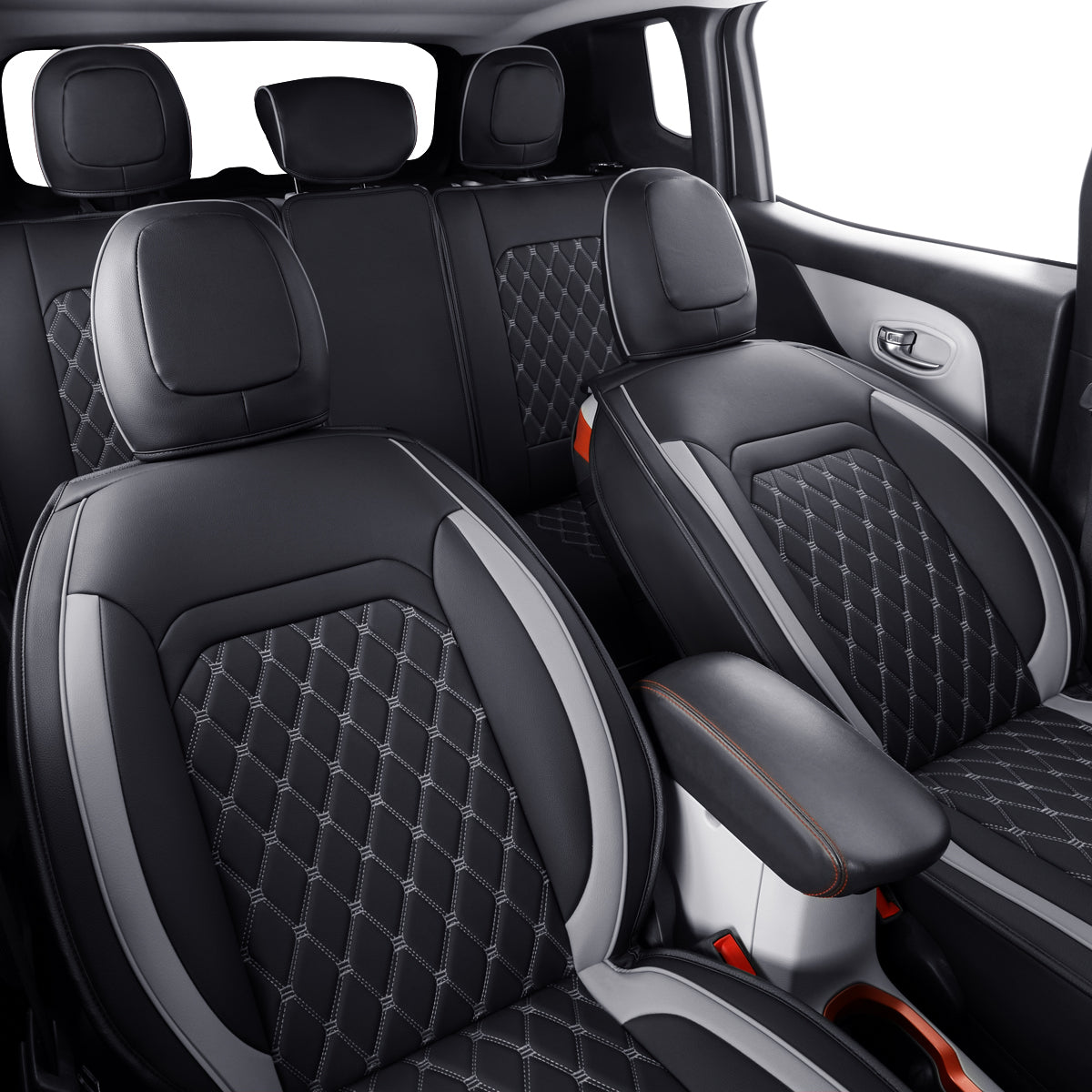 LUCKYMAN CLUB Jeep Cherokee Seat Covers fit for 2014-2023 Jeep Cherokee with Faux Leather All seasons are good Resist claw marks seat covers