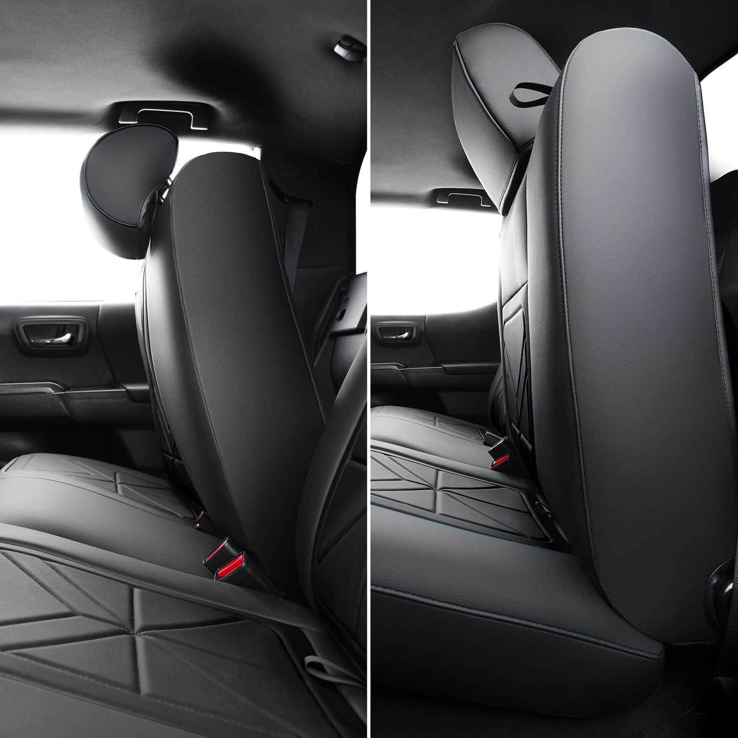 LUCKYMAN CLUB 2005-2023 Tacoma Seat Covers Custom Double Cab,Waterproof leather seat cover, all seasons including trims like SR, SR5, Limited, TRD Off Road, TRD Pro, TRD Sport, etc. comfortable and breathable