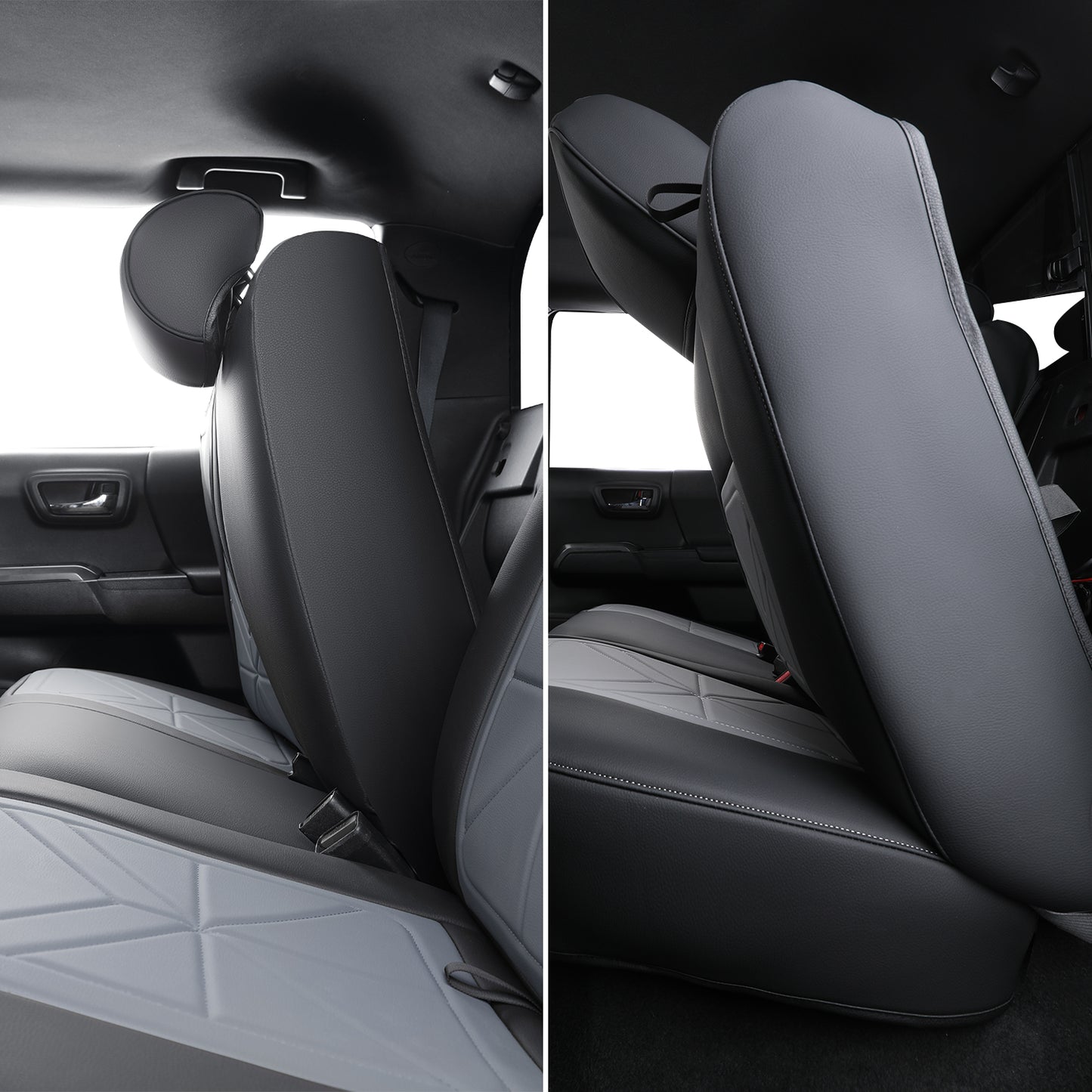 LUCKYMAN CLUB 2005-2023 Tacoma Seat Covers Custom Double Cab,Waterproof leather seat cover, all seasons including trims like SR, SR5, Limited, TRD Off Road, TRD Pro, TRD Sport, etc. comfortable and breathable