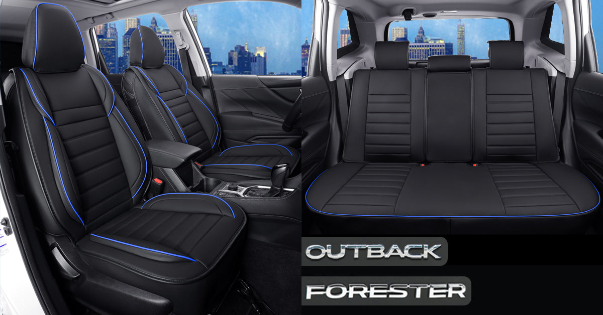 LUCKYMAN CLUB Subaru Forester Seat Covers Custom fit for 2014-2024 Outback and with Faux Leather Full Set Fit Premium Sport Wilderness Limited Touring Base with Waterproof