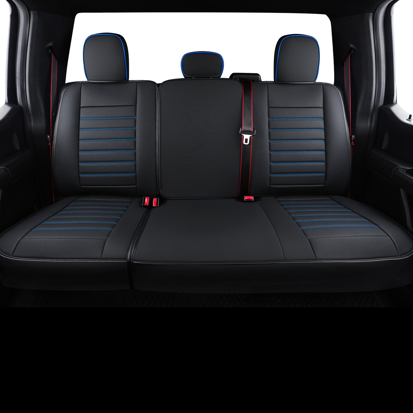 LUCKYMAN CLUB F150 Seat Covers Full Set with Waterproof Leather, Automotive Vehicle Cushion Cover for Cars SUV Pick-up Truck Fit for 2009 to 2024 Ford F150 Carhartt and 2017 to 2023 F250 F350 F450