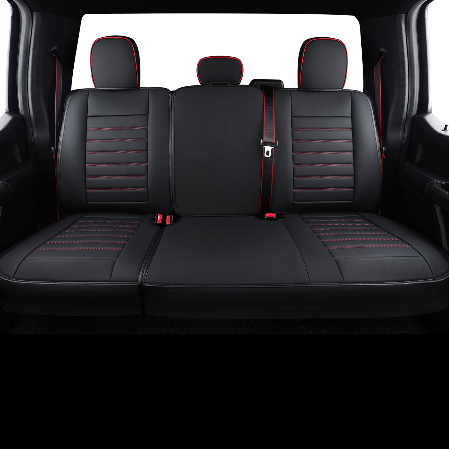 LUCKYMAN CLUB F150 Seat Covers Full Set with Waterproof Leather, Automotive Vehicle Cushion Cover for Cars SUV Pick-up Truck Fit for 2009 to 2024 Ford F150 Carhartt and 2017 to 2023 F250 F350 F450