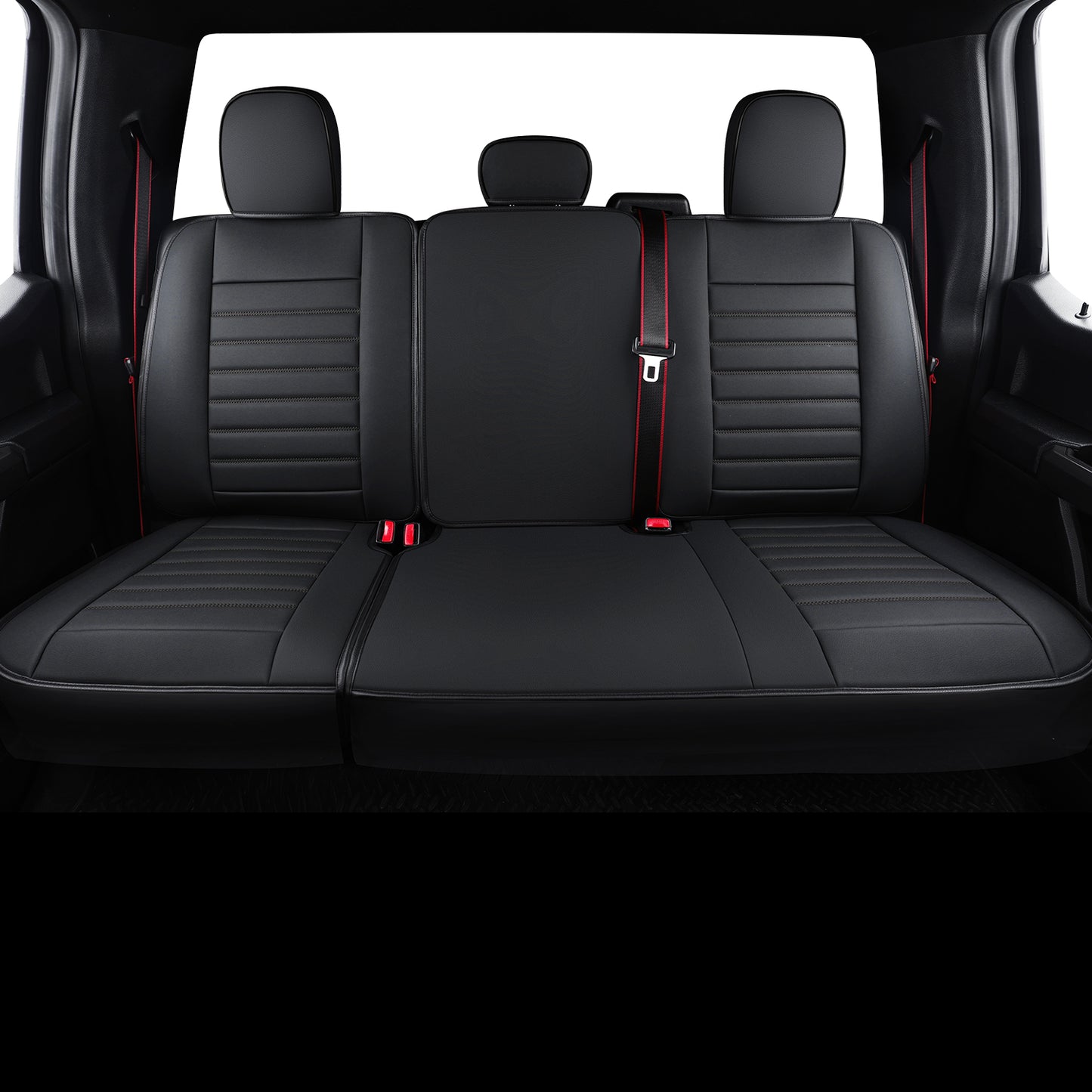 LUCKYMAN CLUB F150 Seat Covers Full Set with Waterproof Leather, Automotive Vehicle Cushion Cover for Cars SUV Pick-up Truck Fit for 2009 to 2024 Ford F150 Carhartt and 2017 to 2023 F250 F350 F450