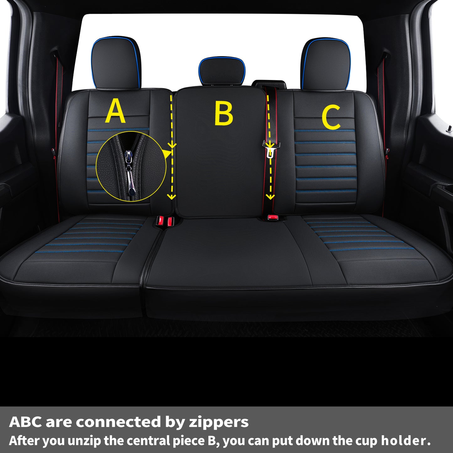 LUCKYMAN CLUB F150 Seat Covers Full Set with Waterproof Leather, Automotive Vehicle Cushion Cover for Cars SUV Pick-up Truck Fit for 2009 to 2024 Ford F150 Carhartt and 2017 to 2023 F250 F350 F450