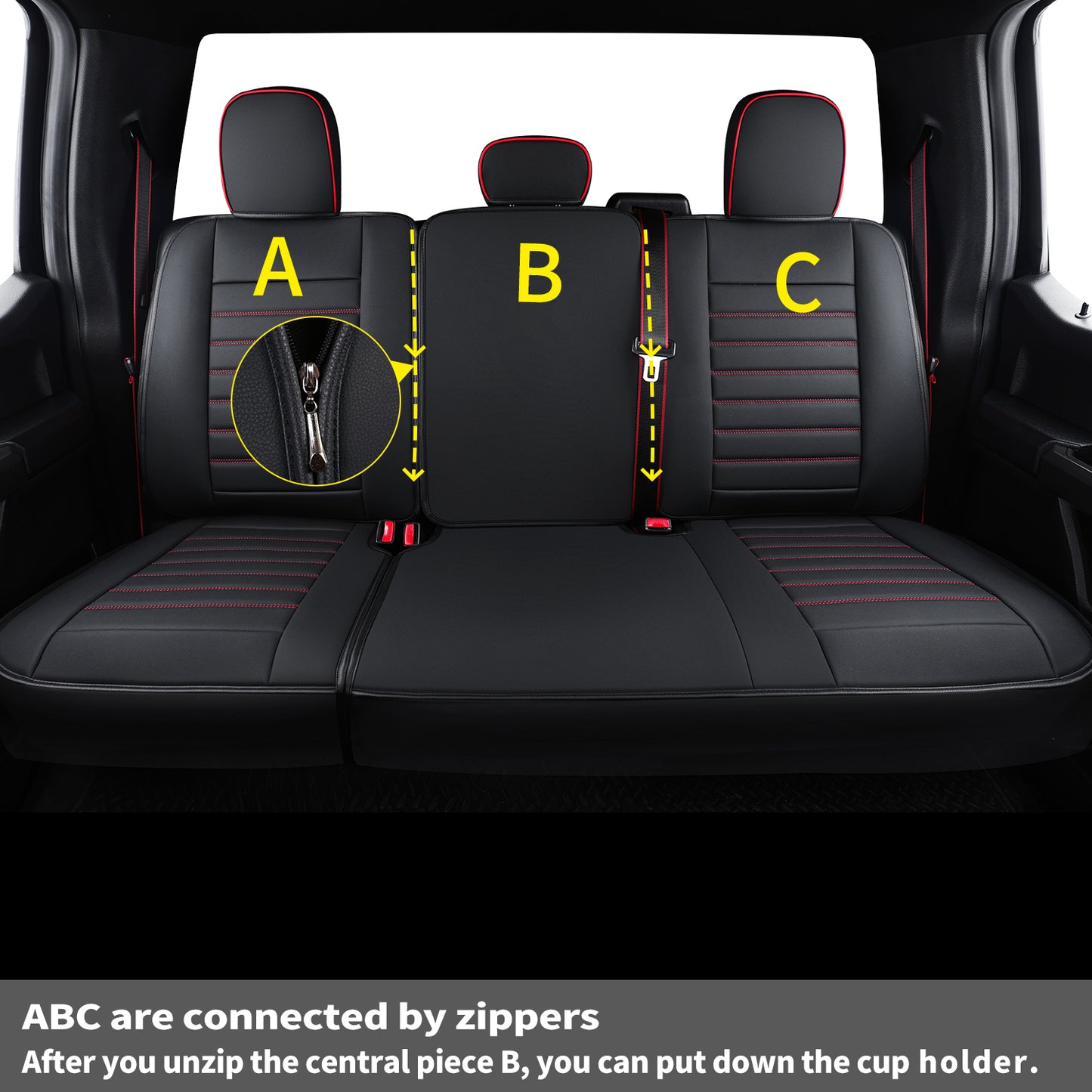 LUCKYMAN CLUB F150 Seat Covers Full Set with Waterproof Leather, Automotive Vehicle Cushion Cover for Cars SUV Pick-up Truck Fit for 2009 to 2024 Ford F150 Carhartt and 2017 to 2023 F250 F350 F450