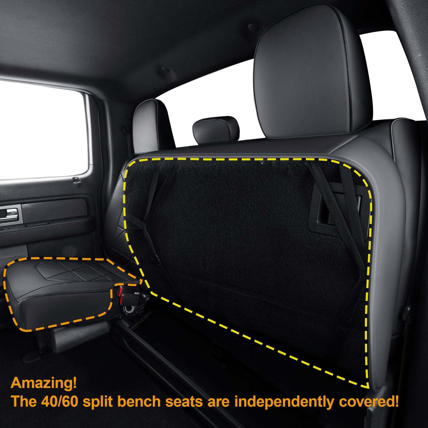 LUCKYMAN CLUB F150 Seat Covers For 2015-2024 F150 CrewCab&2017-2020 F250,F350,F450 CrewCab Waterproof Faux leather