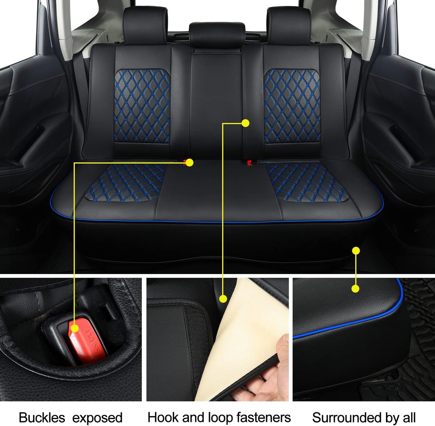 LUCKYMAN CLUB 2014-2024 Subaru/Forester Outback Custom Seat Covers Accessories Full Set Fit Premium Sport Wilderness Limited Touring Base with Waterproof FauxLeather