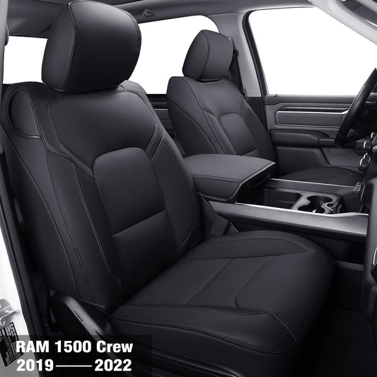 LUCKYMAN CLUB Ram 1500 2011-2019 2020 2021 2022 2023 2024 Crew Cab Waterproof Seat Covers FullSet, Custom Fit Ram Bighorn Laramie Limited Rebel Longhorn Pickup with 4/6 Split Rear Seat