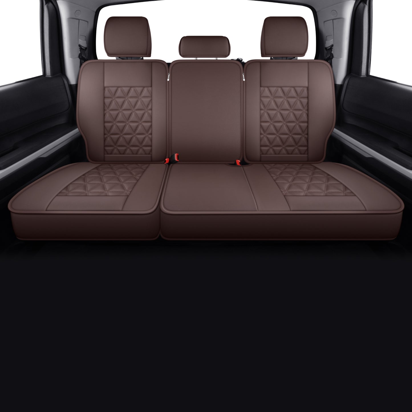 LUCKYMAN CLUB Tundra Seat Covers, Fit 2014-2021 Tundra Full Set Crew/CrewMax Cab, with Waterproof Faux Leather