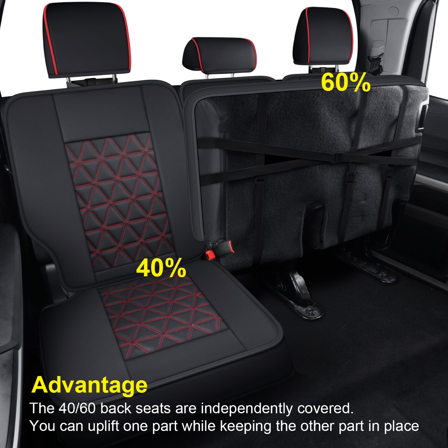 LUCKYMAN CLUB Tundra Seat Covers, Fit 2014-2021 Tundra Full Set Crew/CrewMax Cab, with Waterproof Faux Leather