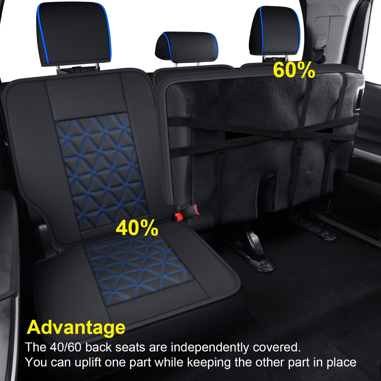 LUCKYMAN CLUB Tundra Seat Covers, Fit 2014-2021 Tundra Full Set Crew/CrewMax Cab, with Waterproof Faux Leather