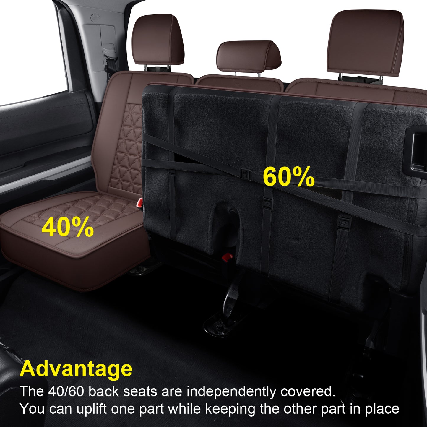 LUCKYMAN CLUB Tundra Seat Covers, Fit 2014-2021 Tundra Full Set Crew/CrewMax Cab, with Waterproof Faux Leather