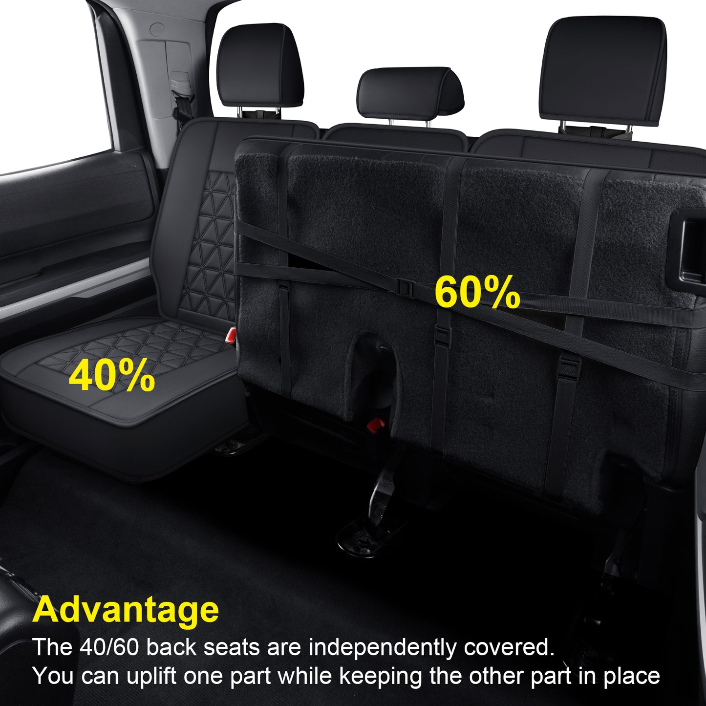 LUCKYMAN CLUB Tundra Seat Covers, Fit 2014-2021 Tundra Full Set Crew/CrewMax Cab, with Waterproof Faux Leather