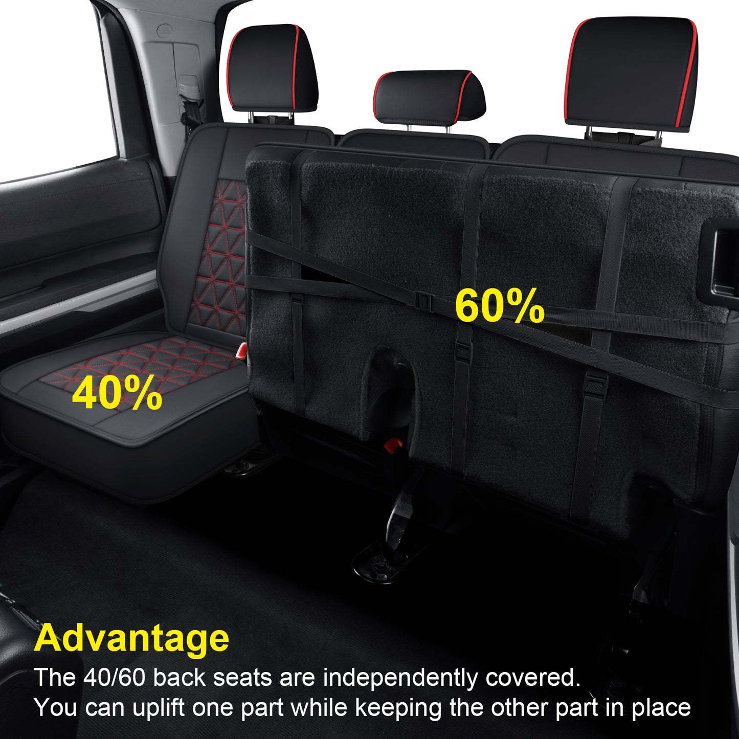 LUCKYMAN CLUB Tundra Seat Covers, Fit 2014-2021 Tundra Full Set Crew/CrewMax Cab, with Waterproof Faux Leather
