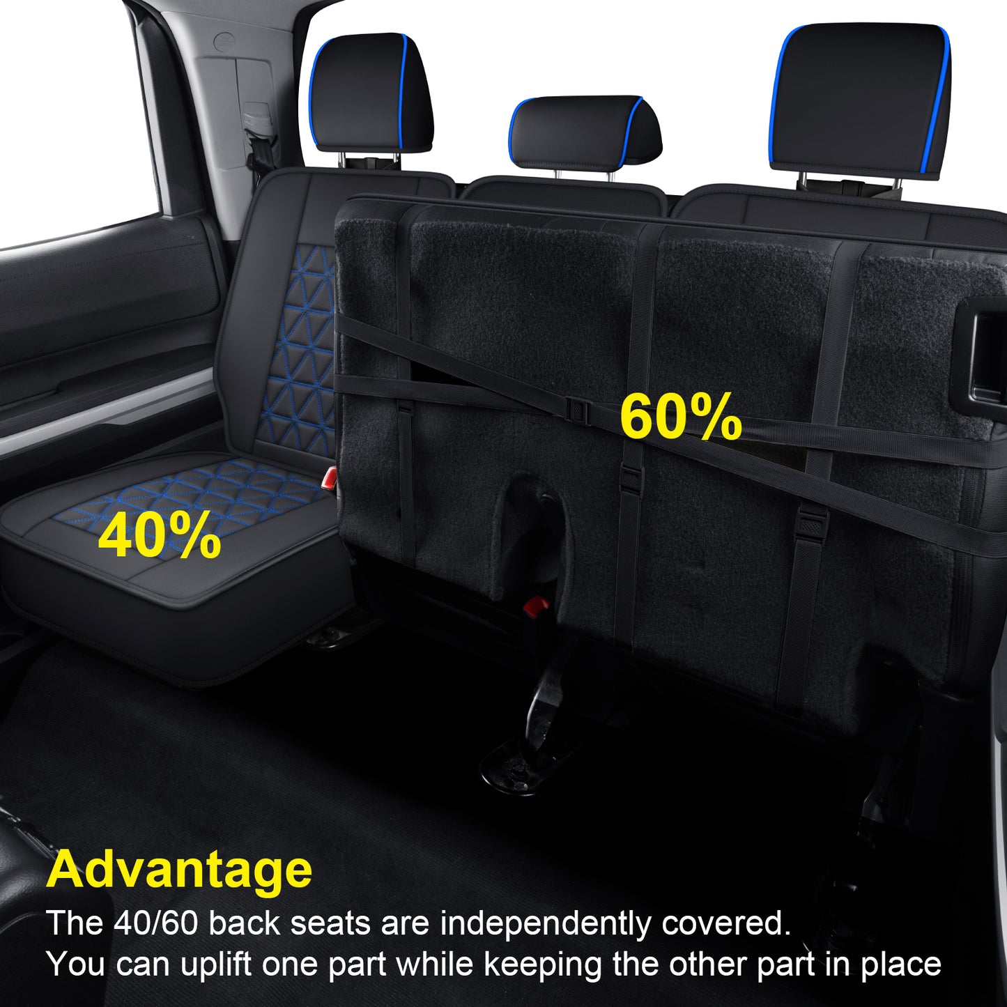 LUCKYMAN CLUB Tundra Seat Covers, Fit 2014-2021 Tundra Full Set Crew/CrewMax Cab, with Waterproof Faux Leather