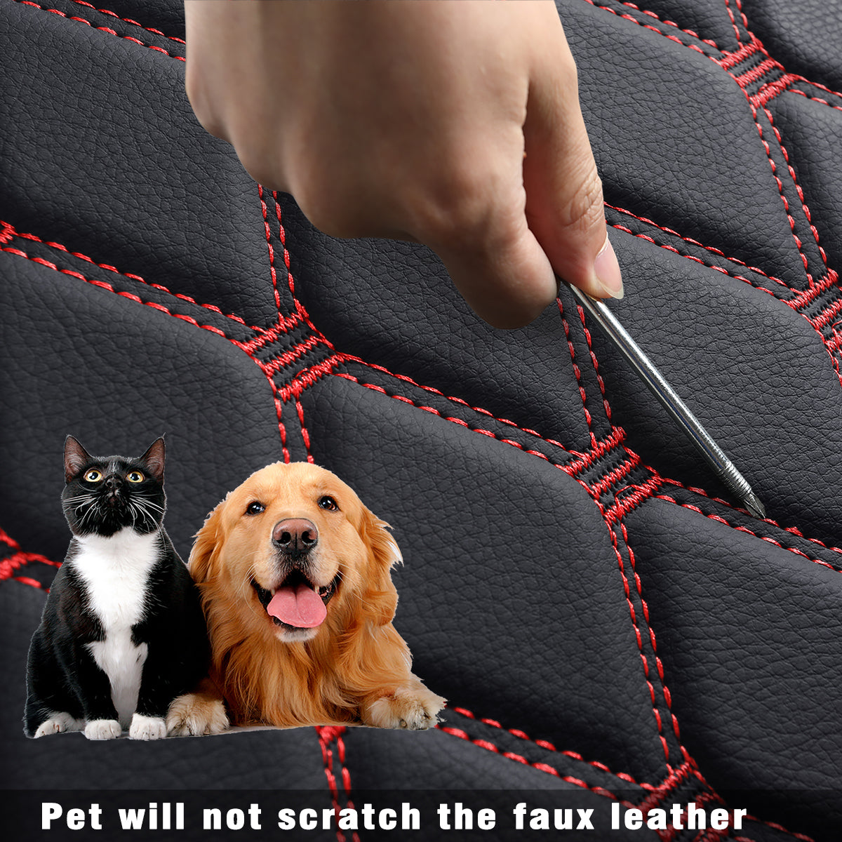 LUCKYMAN CLUB Jeep Cherokee Seat Covers fit for 2014-2023 Jeep Cherokee with Faux Leather All seasons are good Resist claw marks seat covers