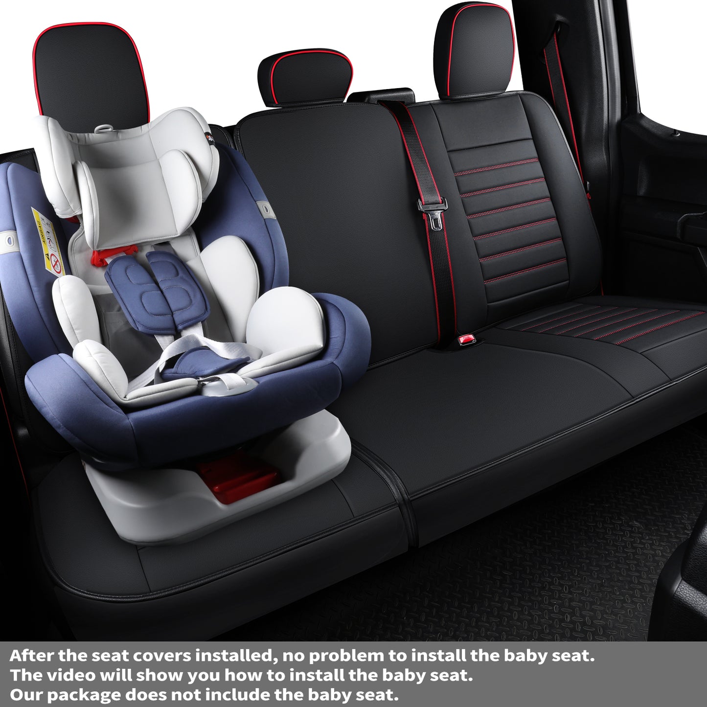 LUCKYMAN CLUB F150 Seat Covers Full Set with Waterproof Leather, Automotive Vehicle Cushion Cover for Cars SUV Pick-up Truck Fit for 2009 to 2024 Ford F150 Carhartt and 2017 to 2023 F250 F350 F450