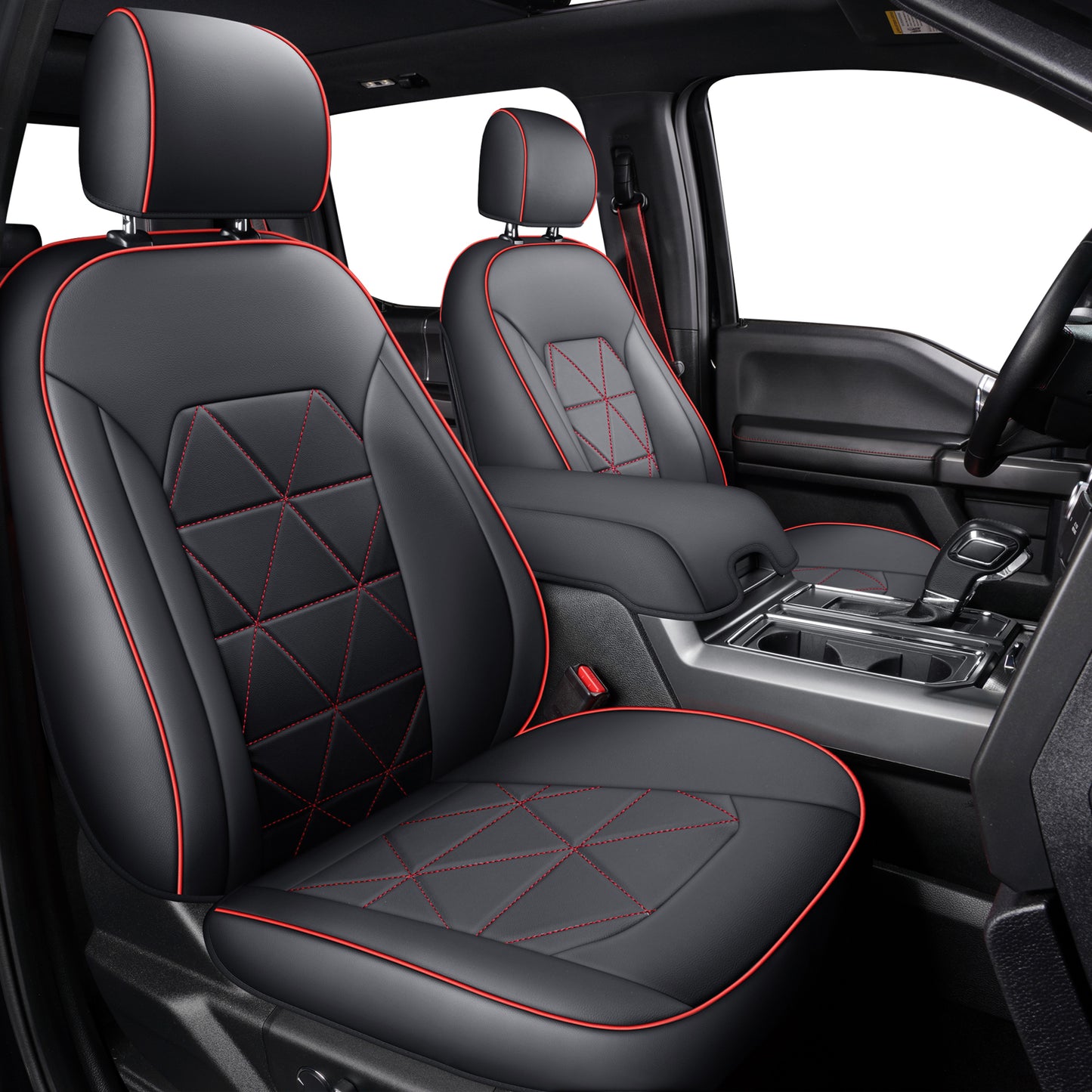 LUCKYMAN CLUB F150 Seat Covers For 2015-2024 F150 CrewCab&2017-2020 F250,F350,F450 CrewCab Waterproof Faux leather