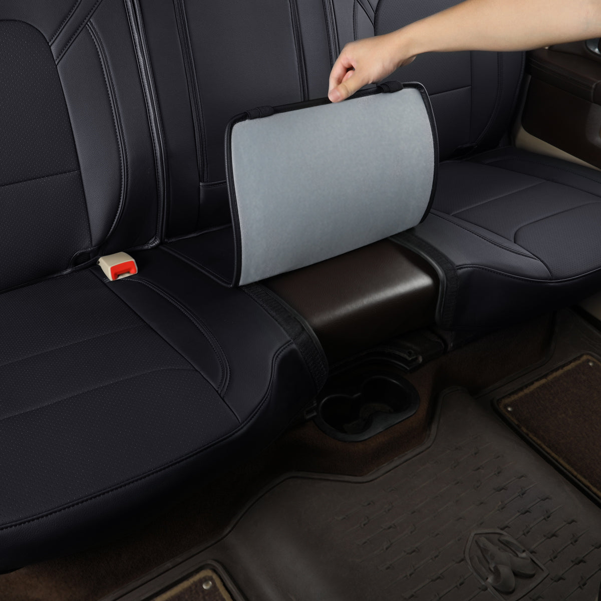 LUCKYMAN CLUB Ram 1500 2011-2019 2020 2021 2022 2023 2024 Crew Cab Waterproof Seat Covers FullSet, Custom Fit Ram Bighorn Laramie Limited Rebel Longhorn Pickup with 4/6 Split Rear Seat