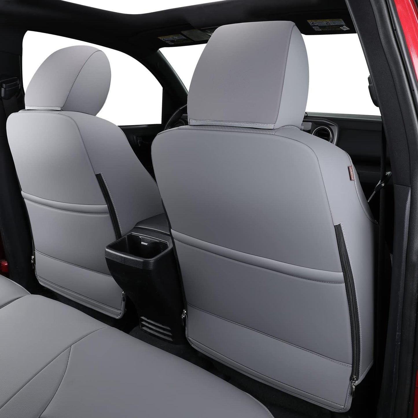 LUCKYMAN CLUB Tacoma Full-Set Seat Covers Fit Tacoma 2016 2017 2018 2019 2020 2021 2022 2023 Double/Crew Cab Only, with Faux Leather